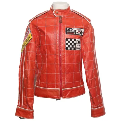 Leren jack (Rood) van Dolce & Gabbana Junior Leer, Viscose