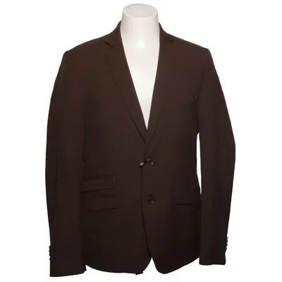 Blazer (Brown) from Takeshy Kurosawa Elastane, Wool