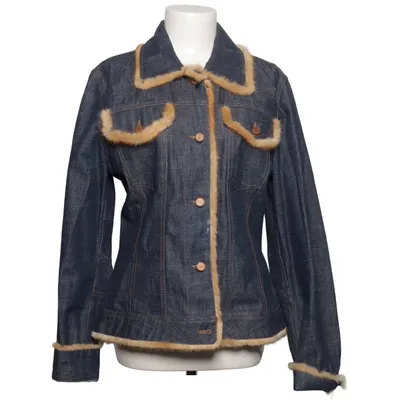 Lined denim jacket (Blue, Beige) from Kapalua Cotton, Mink