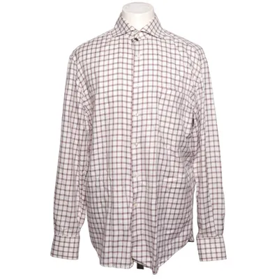 Shirt (White, Brown) from Pal Zileri Cotton