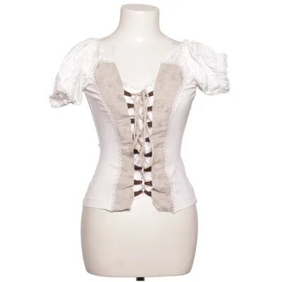 Dirndl blouse (White, Gray) from Stockerpoint Cotton, Elastane, Linen, Polyester