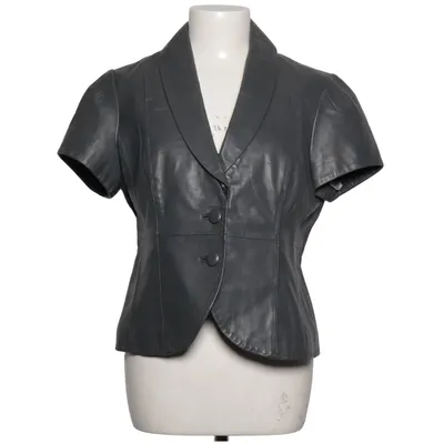 Leather blazer (Gray) from Steps Leather, Polyester