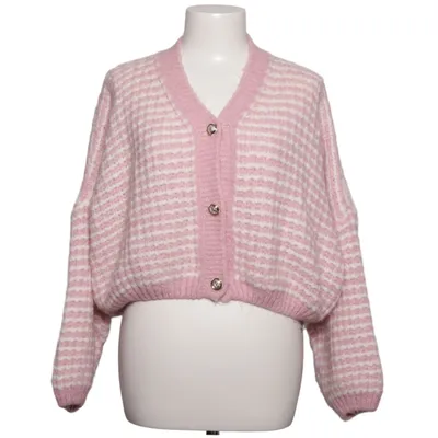 Cardigan (Pink, Hvid) fra Jewelina Akryl, Polyamid, Viscose, Uld