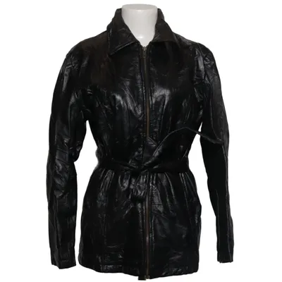 Leather coat (Black) from Leather Sound Leather, Polyester