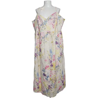 Dress (White, Multicolored) from H&M Premium Quality Cotton, Linen, Polyester