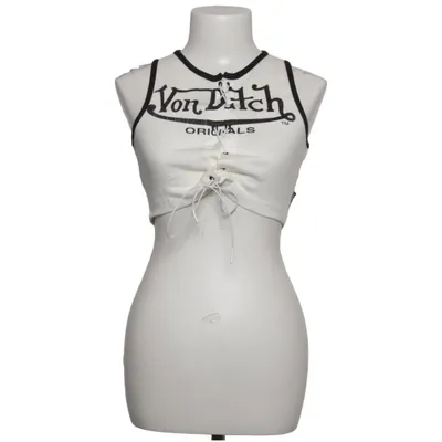 Crop top (Blanc, Noir) de Von Dutch Élasthane, Coton biologique