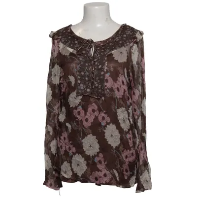 Bluse (Brun, Pink, Hvid) fra Yera Polyester, Silke
