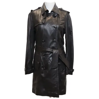 Leren jas (Zwart) van Oakwood Katoen