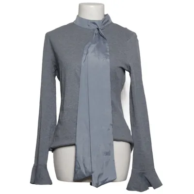 Pussy bow blouse (Gray) from CBR Cotton, Polyester