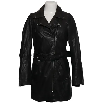 Leather coat (Black) from Lee Cooper Leather, Polyester