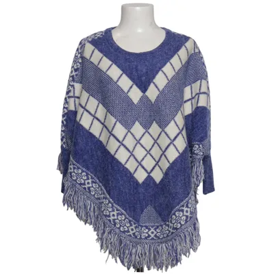 Poncho (Blauw, Wit) van Sh Collection Acryl, Nylon