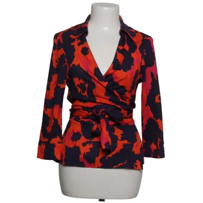 Blouse portefeuille (Bleu, Orange, Rose) de Diane von Furstenberg Vintage