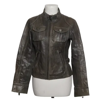 Leather jacket (Gray) from Oakwood Cotton, Leather, Polyester