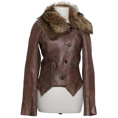 Leather jacket (Gray) from Set Acetate, Fur, Leather