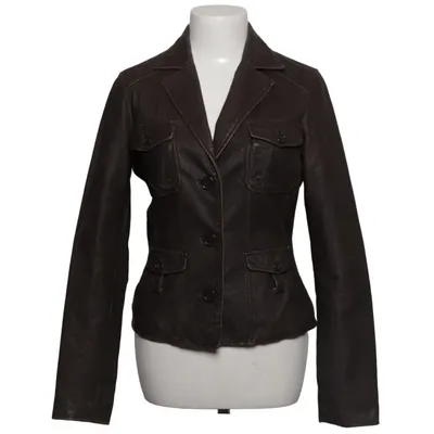 Leather blazer (Brown) from Gipsy Cotton, Leather, Polyester