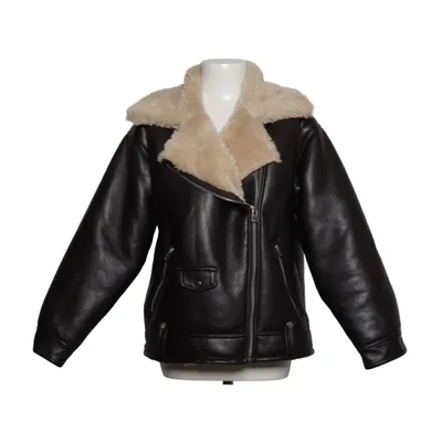 Shearlingjakke (Brun, Beige) fra Topshop Petite Polyester, Polyurethan