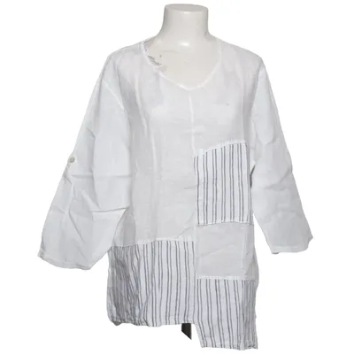 Blouse (White, Blue) from Piment Rouge Paris Linen