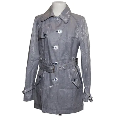 Raincoat (Gray) from Maura by Claudia Sträter Acetate, Cotton, Linen, Polyurethane
