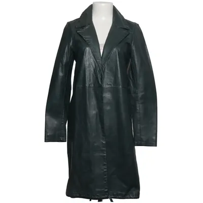 Veste longue en cuir (Bleu, Gris) de Transmission Cuir, Polyester