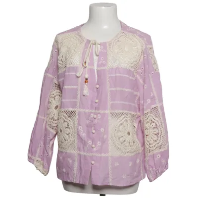 Bluse (Lilla, Hvid) fra Zara Bomuld, Polyamid