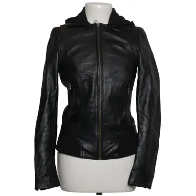Veste en cuir (Noir) de Mango Casual Sportswear Coton, Cuir, Polyester