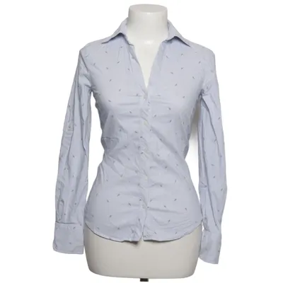 Shirt (Blue, White) from Zara Cotton, Polyamide