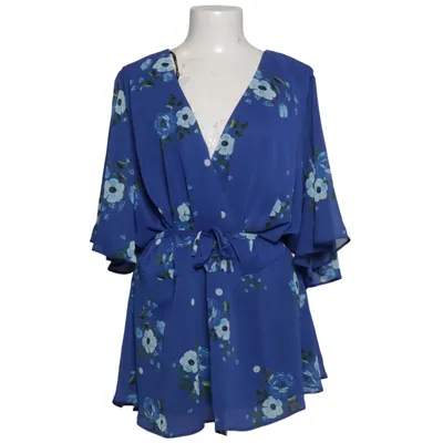 Wikkelblouse (Blauw, Wit) van City Chic Polyester