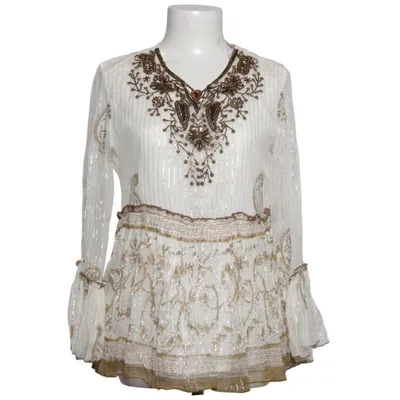 Bluse (Hvid, Guld) fra Topteam Viscose