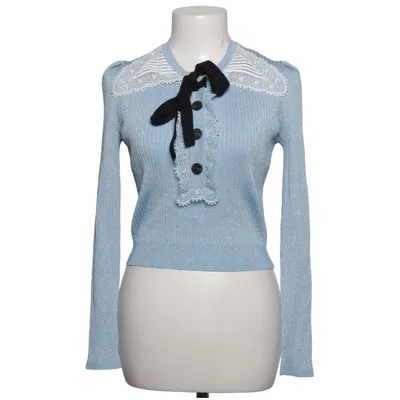 Cardigan (Blue, White) from Self-Portrait Elastane, Metallic fiber, Polyamide, Polyester, Viscose