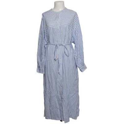 Skjortekjole (Blå, Hvid) fra H&M Premium Quality Bomuld, Linned