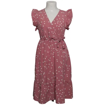 Wrap dress (Pink, White) from PatPat Polyester