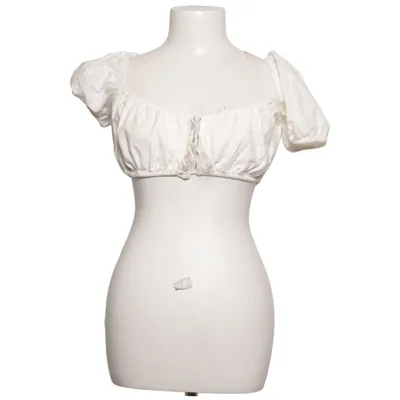 Dirndlbluse (Hvid) fra Bershka Bomuld, Linned