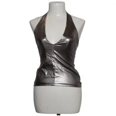 Halterneck top (Sølv) fra Zara Bomuld, Elastan