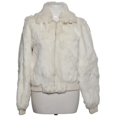 Pelsjakke (Hvid) fra Zara Woman Polyester, Kaninpels