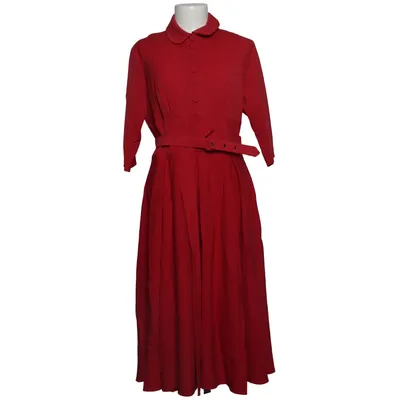 Skjortekjole (Rød) fra Miss Candyfloss Elastan, Polyester, Viscose
