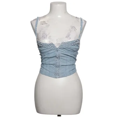 Crop top (Blauw) van Hallhuber Trend Katoen