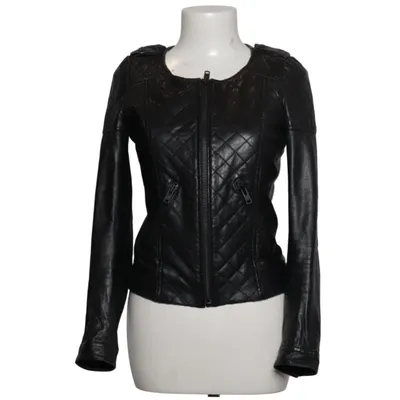 Leather jacket (Black) from The Kooples Leather, Polyester, Viscose