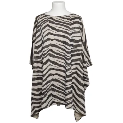 Poncho (Beige, Sort) fra Emilio Pucci Bomuld, Metallfiber, Polyamid, Silke