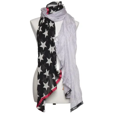 Châle (Noir, Blanc, Violet) de Plomo o Plata Coton, Soie