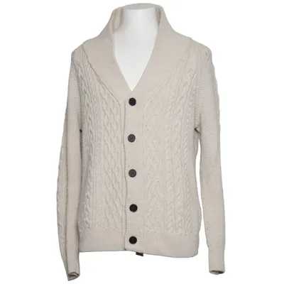 Cardigan (White) from Zara Man Acrylic, Polyester, Wool