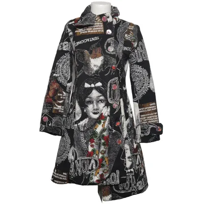 Coat (Black, White, Multicolored) from Desigual Acrylic, Cotton, Polyester