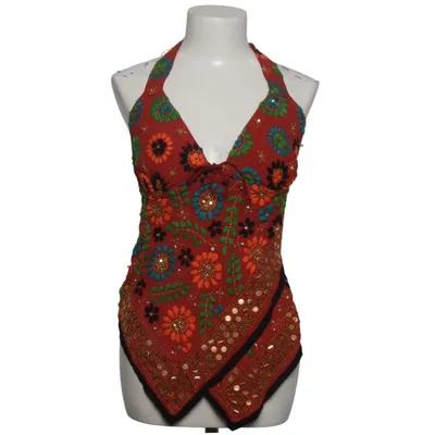 Halter neck top (Red, Multicolored) from Miss June Viscose