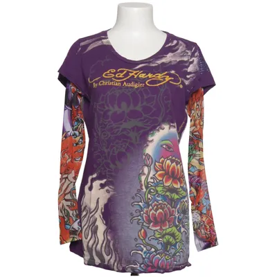 T-shirt (Purple, Multicolored) from Ed Hardy by Christian Audigier Cotton