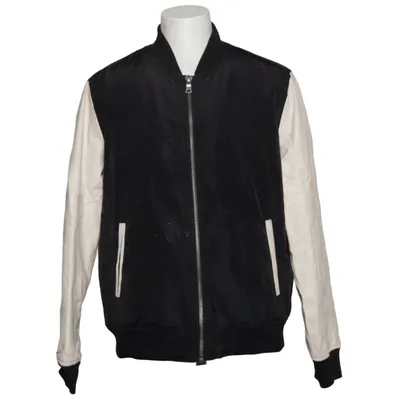 Bomberjakke (Sort, Hvid) fra Forever 21 Men Polyester, Polyurethan, Viscose