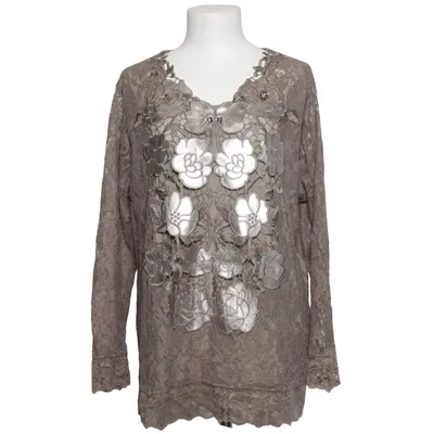 Blouse (Gray) from Alfredo Pauly Cotton, Polyamide, Polyester, Polyurethane