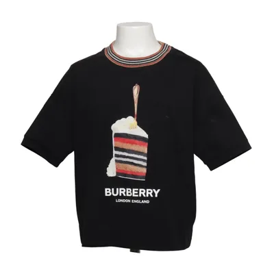 T-shirt (Svart, Flerfärgad) från Burberry Bomull, Polyamid, Ull