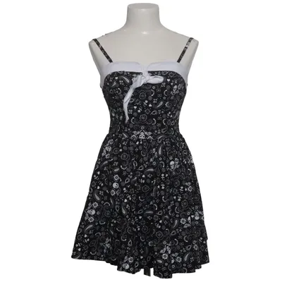 Kleid (Schwarz, Weiß) von Hell Bunny Baumwolle, Elasthan