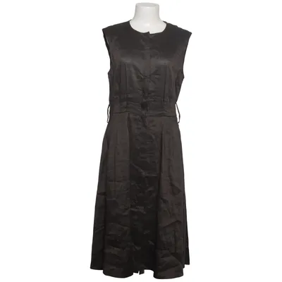 Dress (Brown) from Zara Basic Acetate, Linen, Viscose