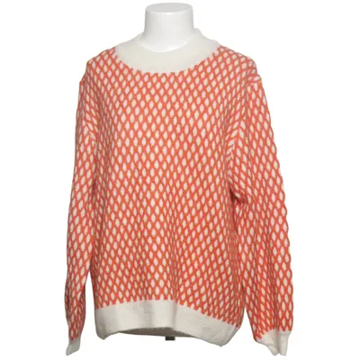 Sweater (Orange, White) from Ichi Acrylic, Alpaca wool, Recycled polyester