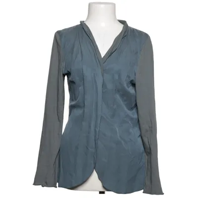 Strickjacke (Blau, Grau) von Clemente Baumwolle, Seide